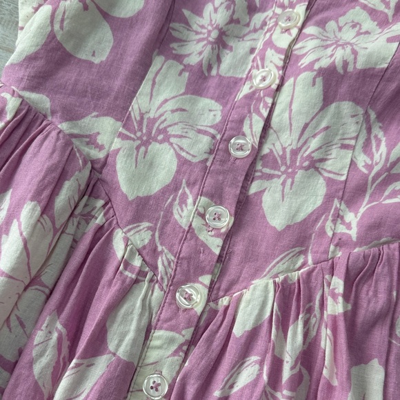NWT Free People The Perfect Sundress Size XS Pink White Floral Linen Maxi Dress - Picture 8 of 8